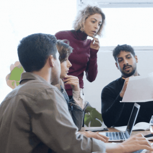 Business team collaborating on a project.
