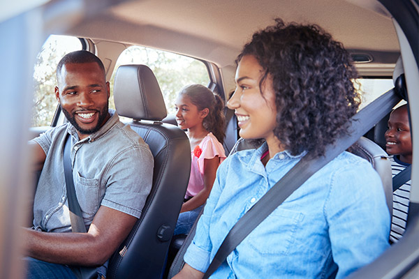 family in a vehicle