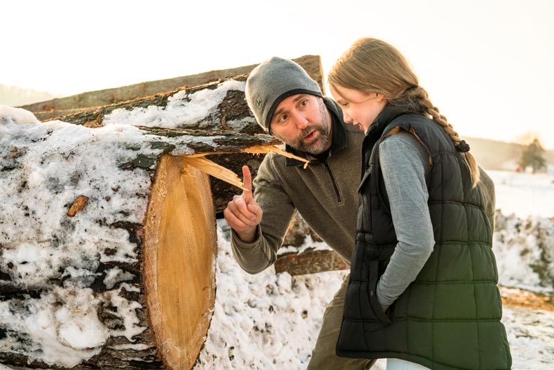 Kirk showing daughter a tree example